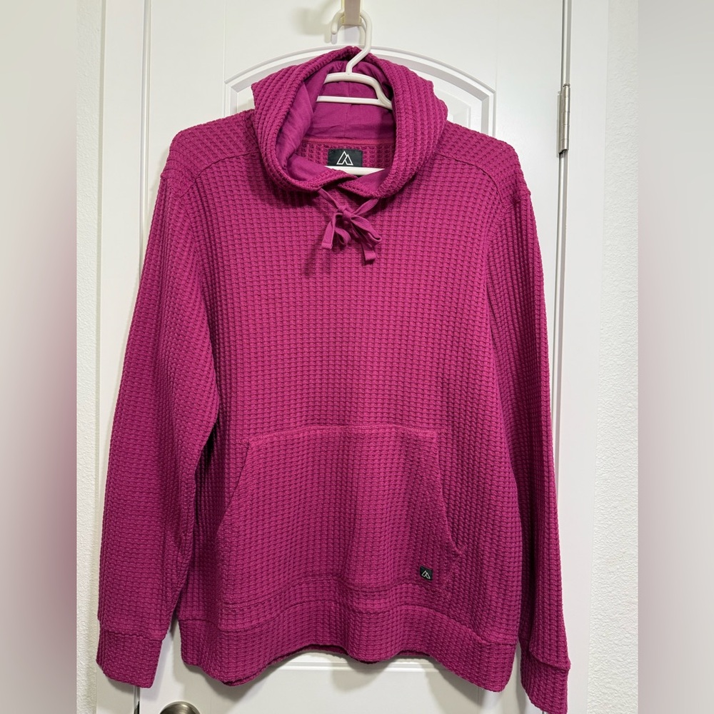 Alpine Design Waffle Knit Hooded Pullover Sweatshirt XL Women’s